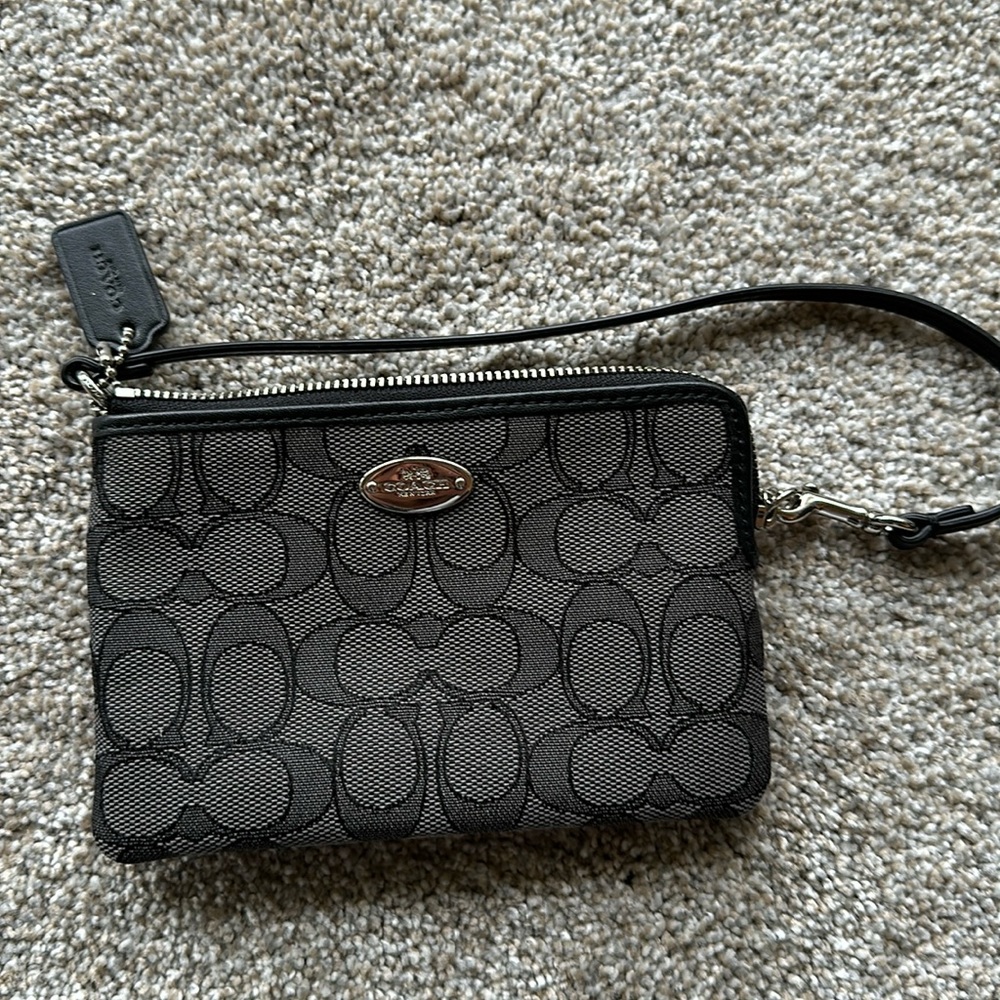 Coach monogram wristlet